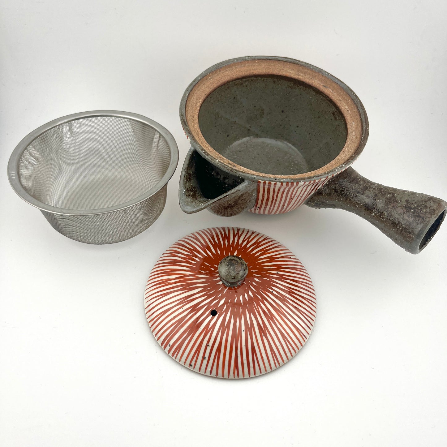 波佐見焼 利左エ門窯 京千筋 急須 赤