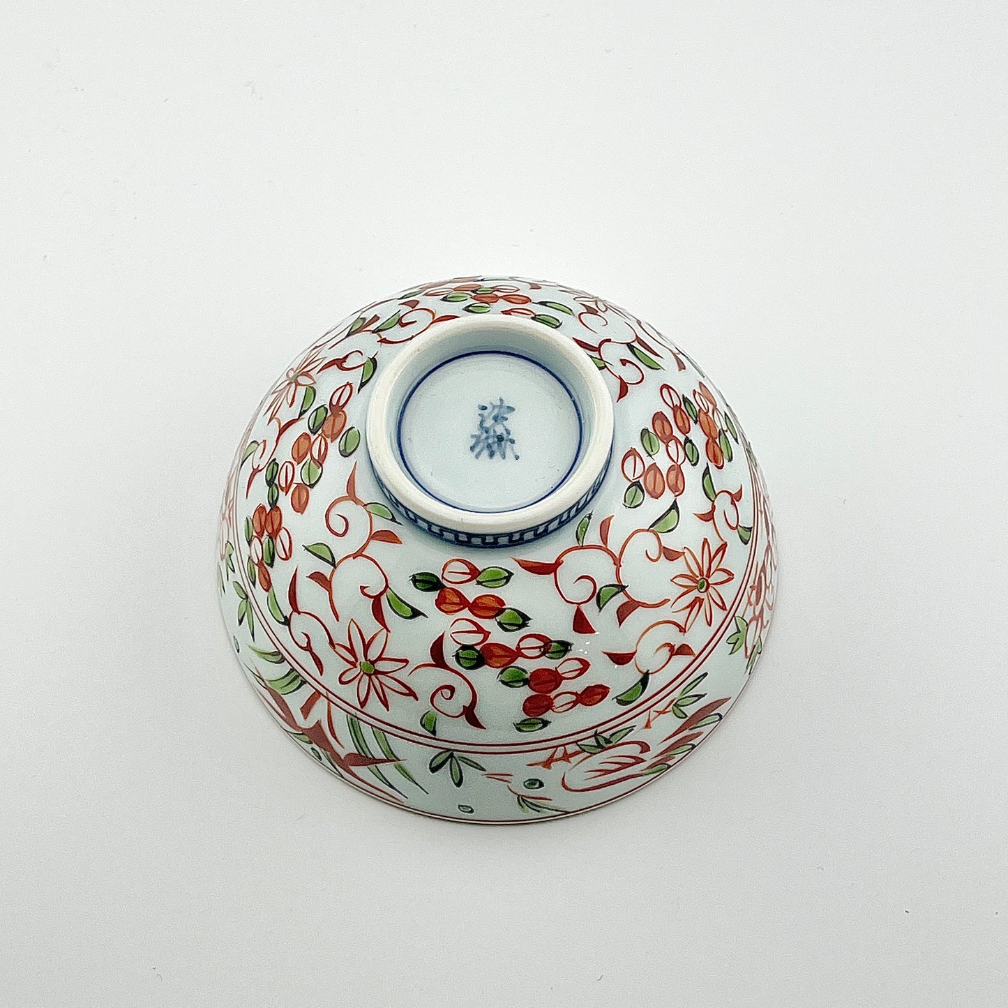 波佐見焼 洸琳窯 赤絵花鳥飯碗