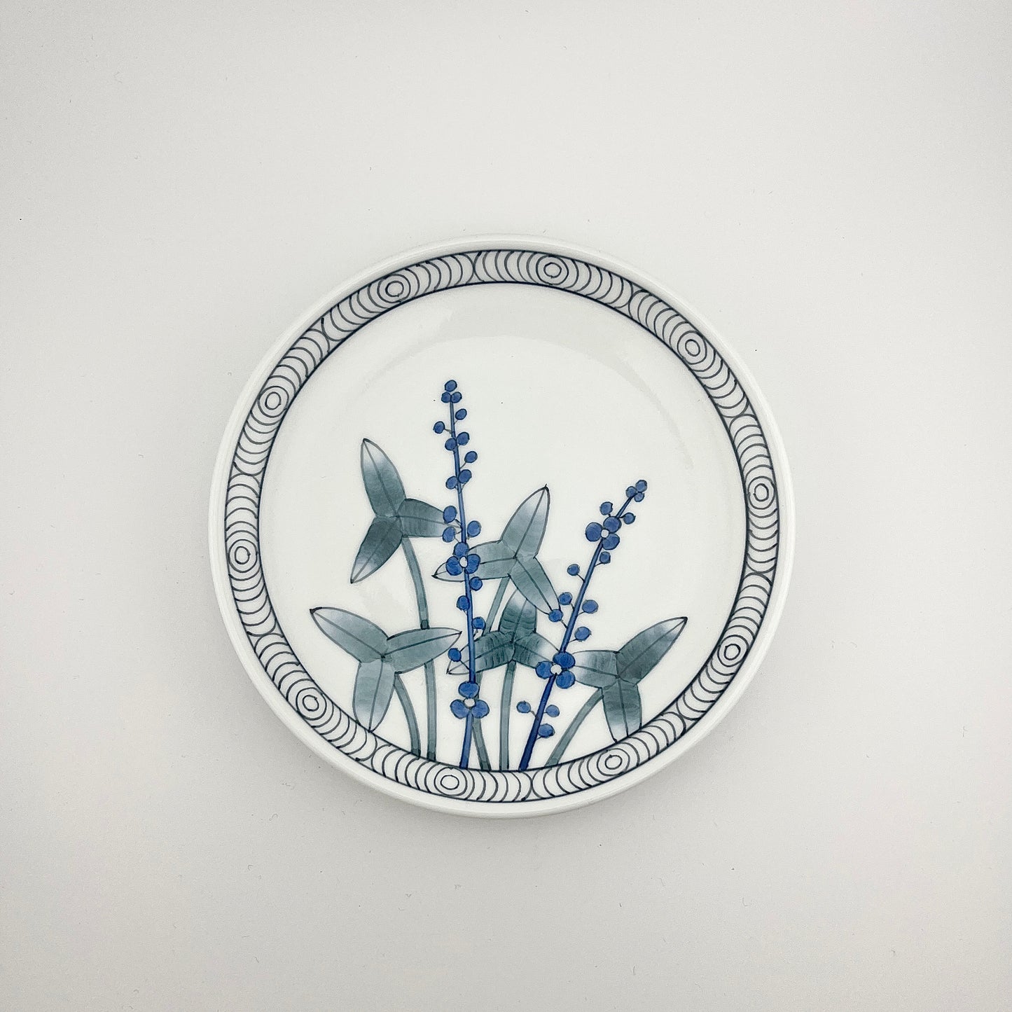 有田焼 舘源窯 舘林喜助作 古染付おもだか碗皿