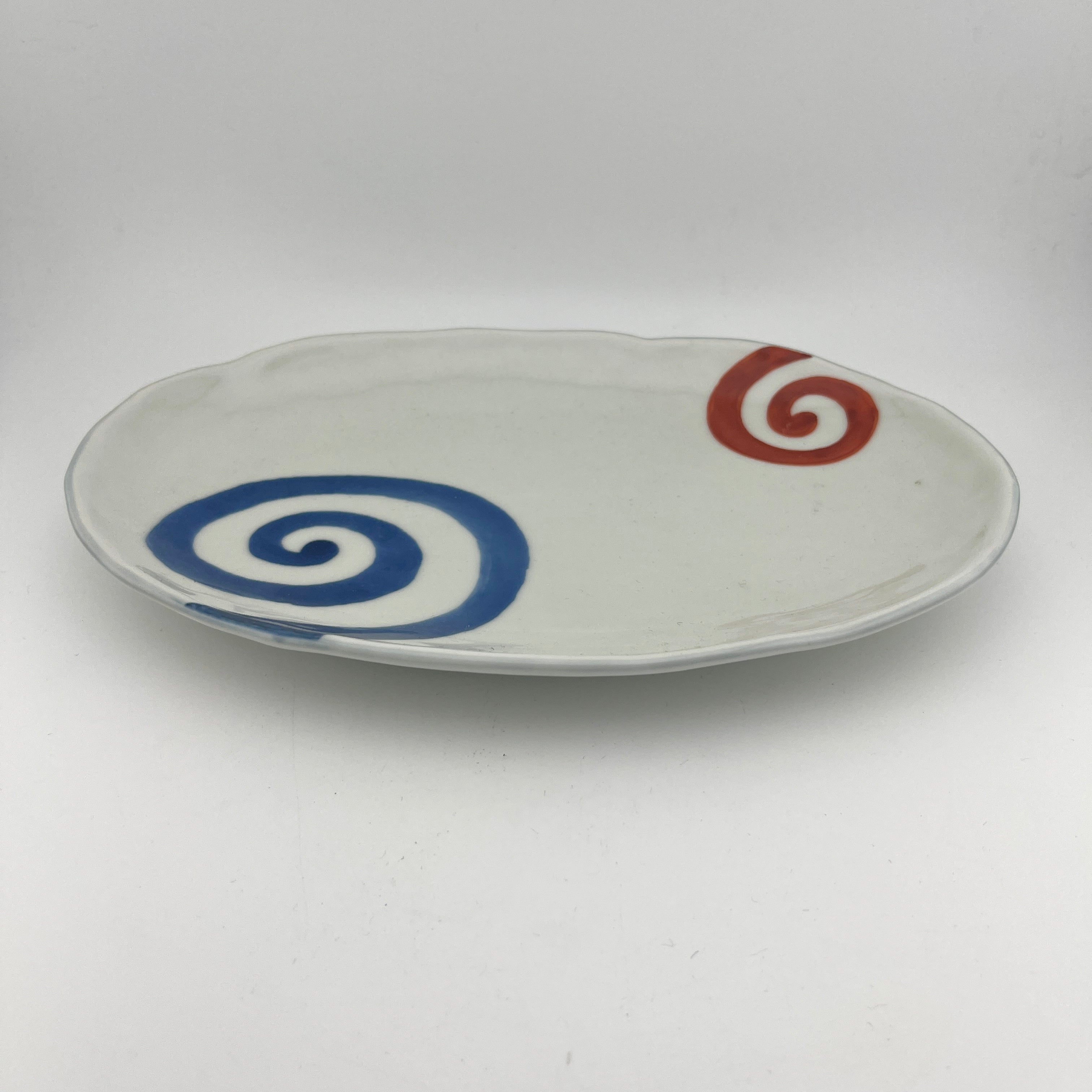 有田焼：伝平窯：地球儀 オーバルプレート（大）☆ 有田焼：伝平窯：地球儀 オーバルプレート（大）☆ 有田焼：伝平