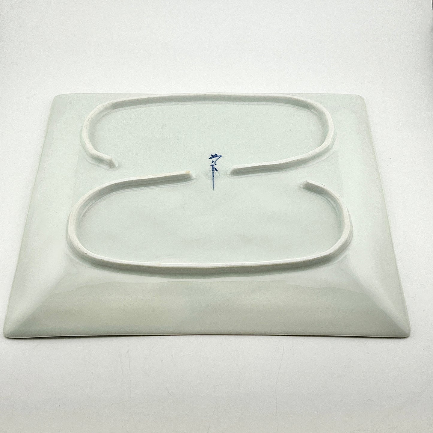 有田焼 惣太窯 染付丸紋7.5寸正角皿