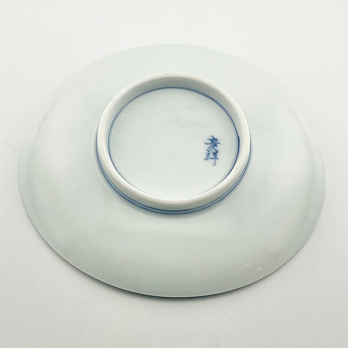 有田焼 貴祥窯 ルリ釉鷺文碗皿