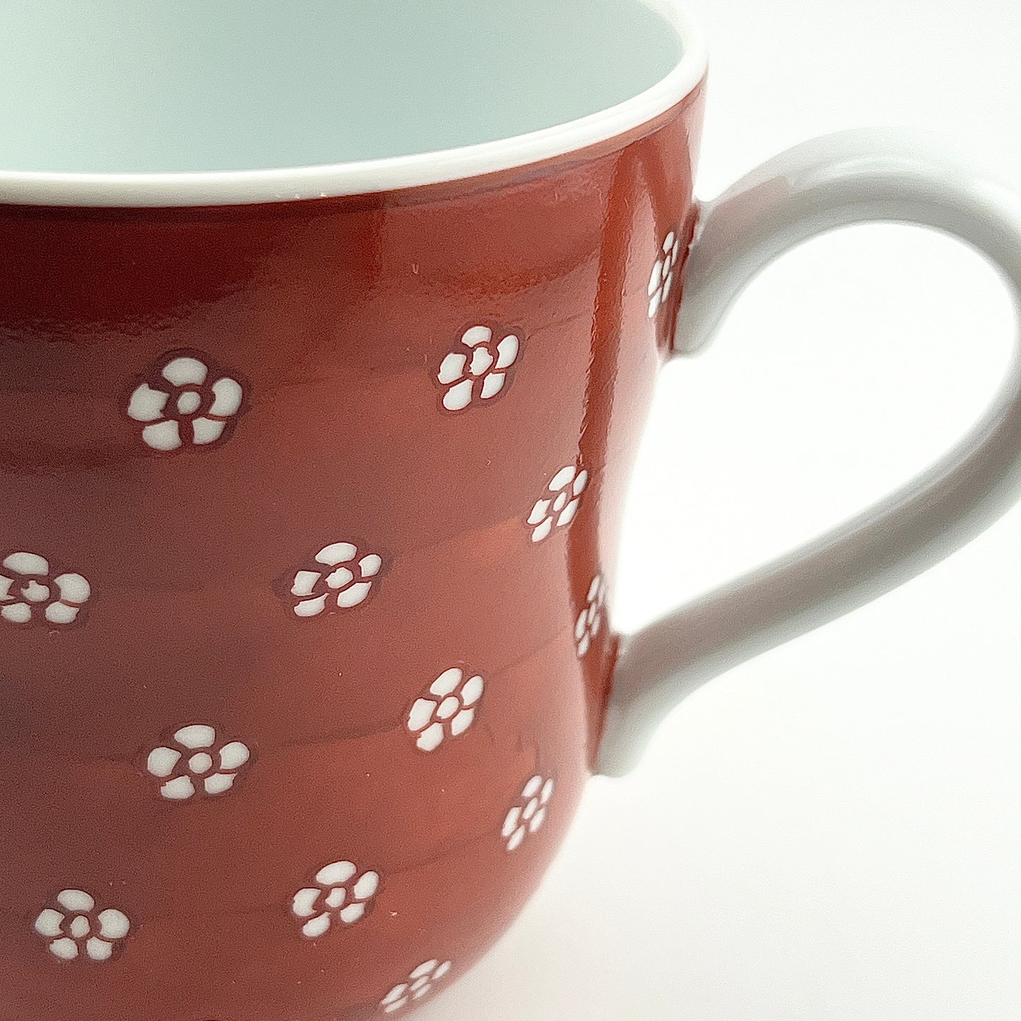 有田焼 源右衛門窯 赤絵梅地紋マグカップ