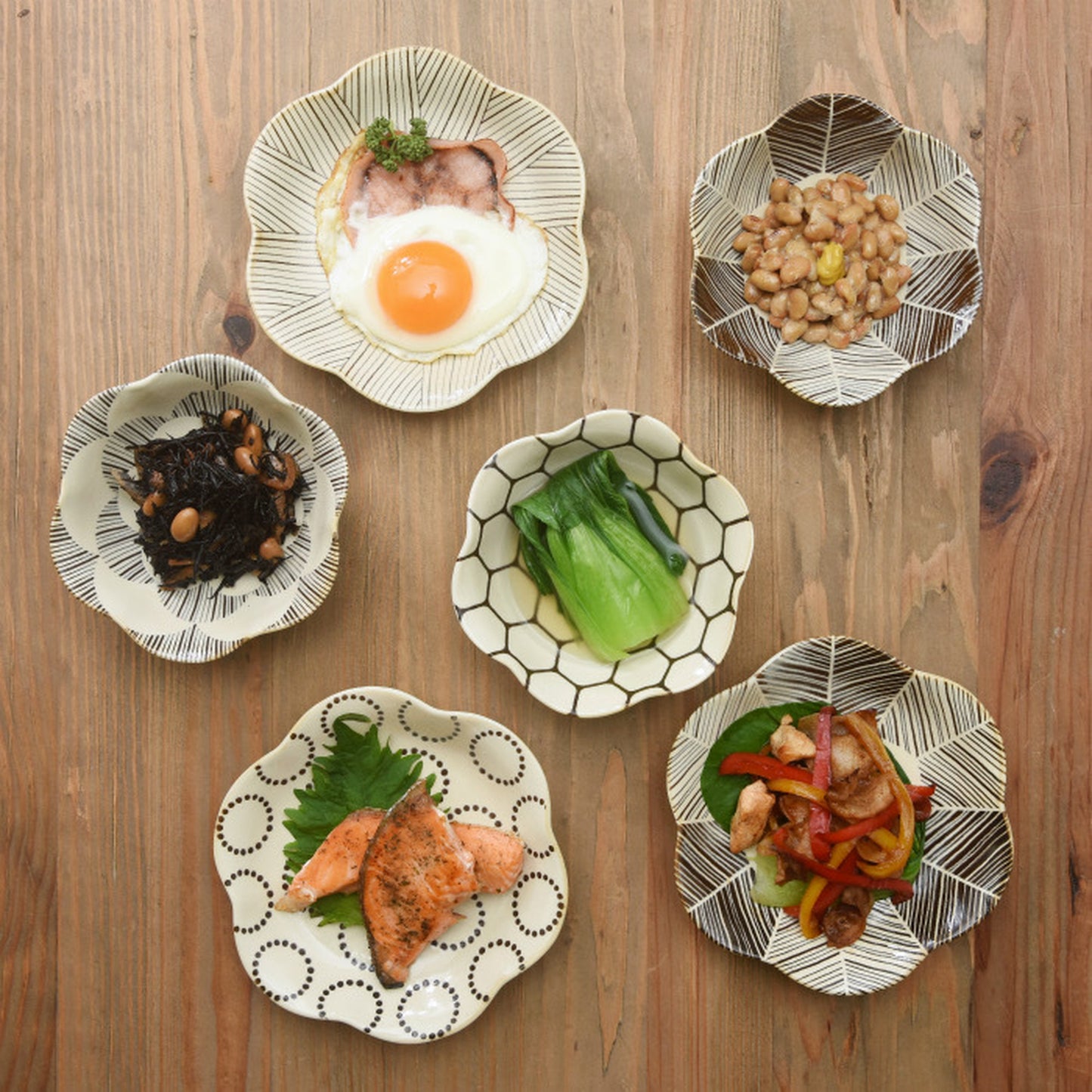 natural69 粉引釉 六方押小鉢