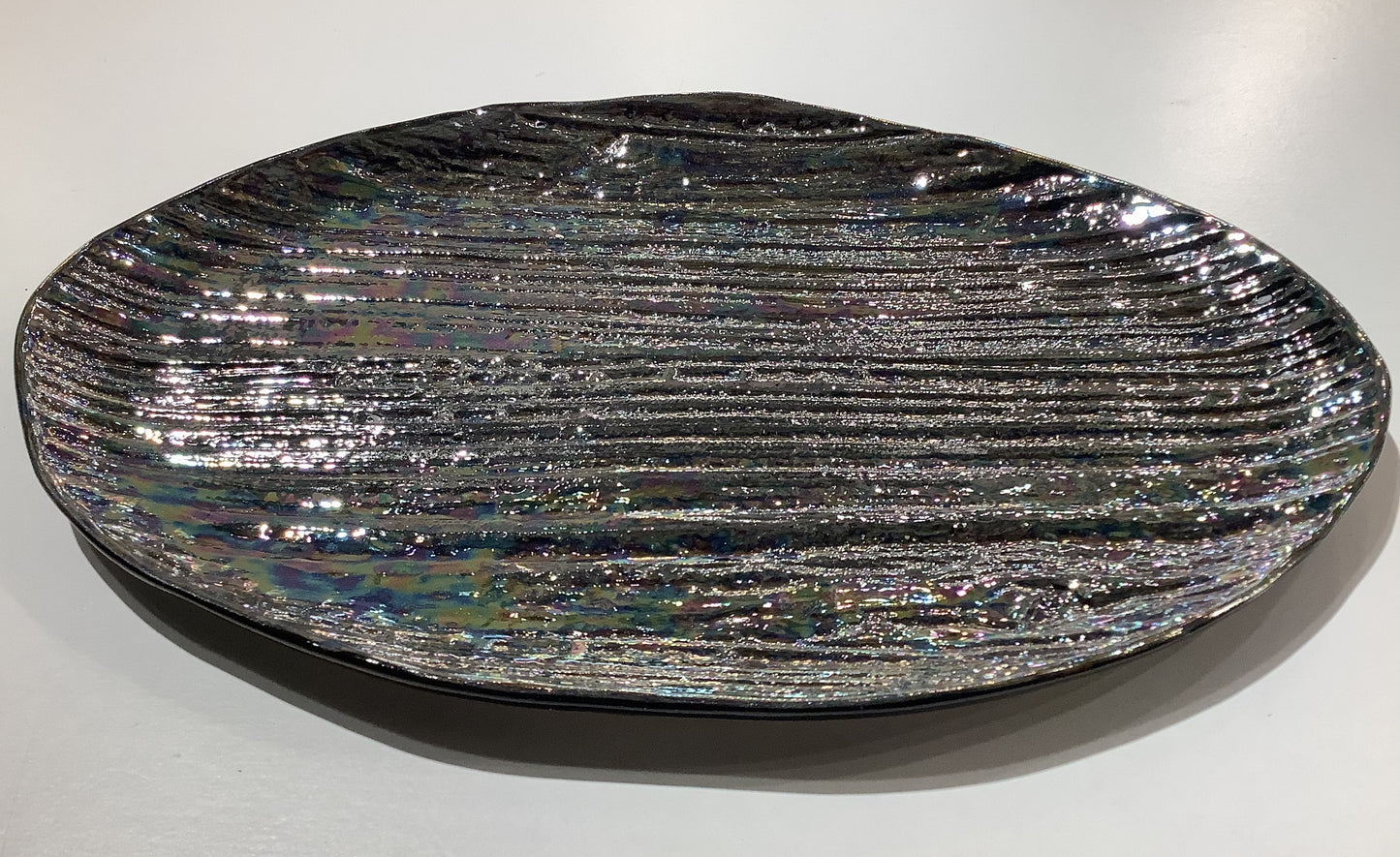 喜鶴製陶(有田) 山口祥治 ラスター彩楕円皿 (大)