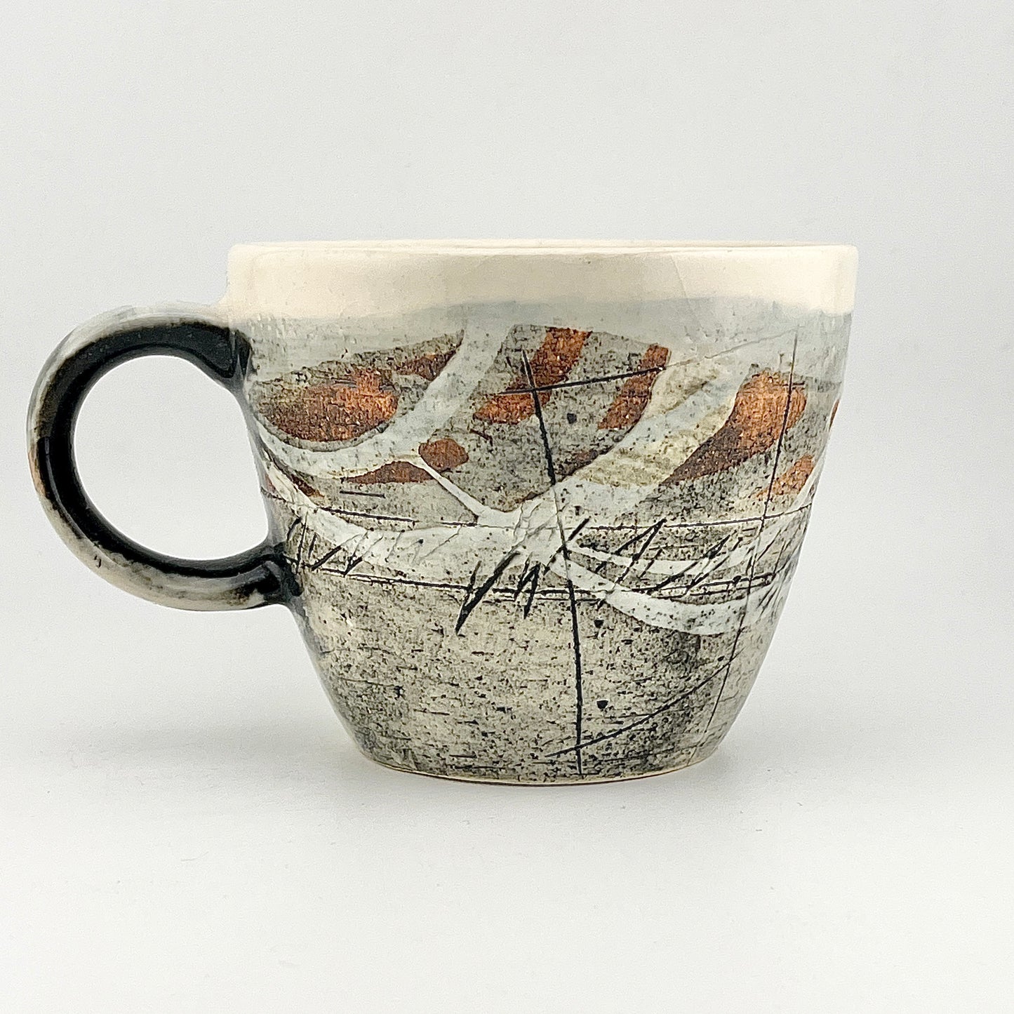 美濃焼　鶴林窯　線刻　ビッグマグ