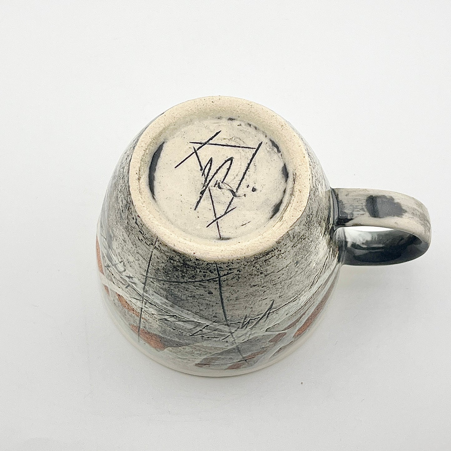 美濃焼　鶴林窯　線刻　ビッグマグ