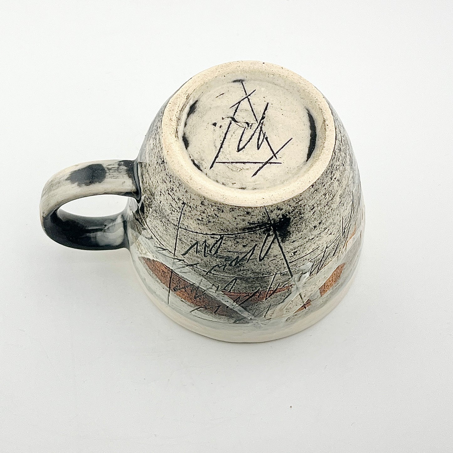 美濃焼　鶴林窯　線刻　ビッグマグ