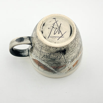 美濃焼　鶴林窯　線刻　ビッグマグ