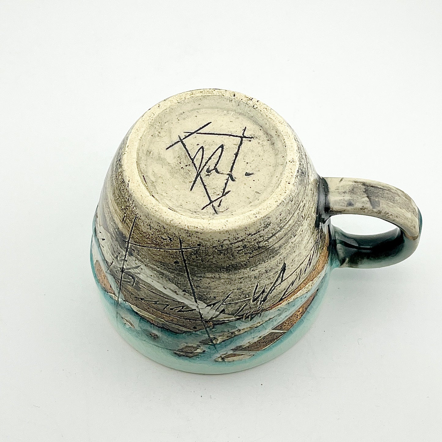 美濃焼　鶴林窯　線刻　ビッグマグ