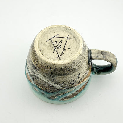 美濃焼　鶴林窯　線刻　ビッグマグ