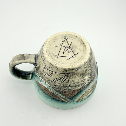 美濃焼　鶴林窯　線刻　ビッグマグ