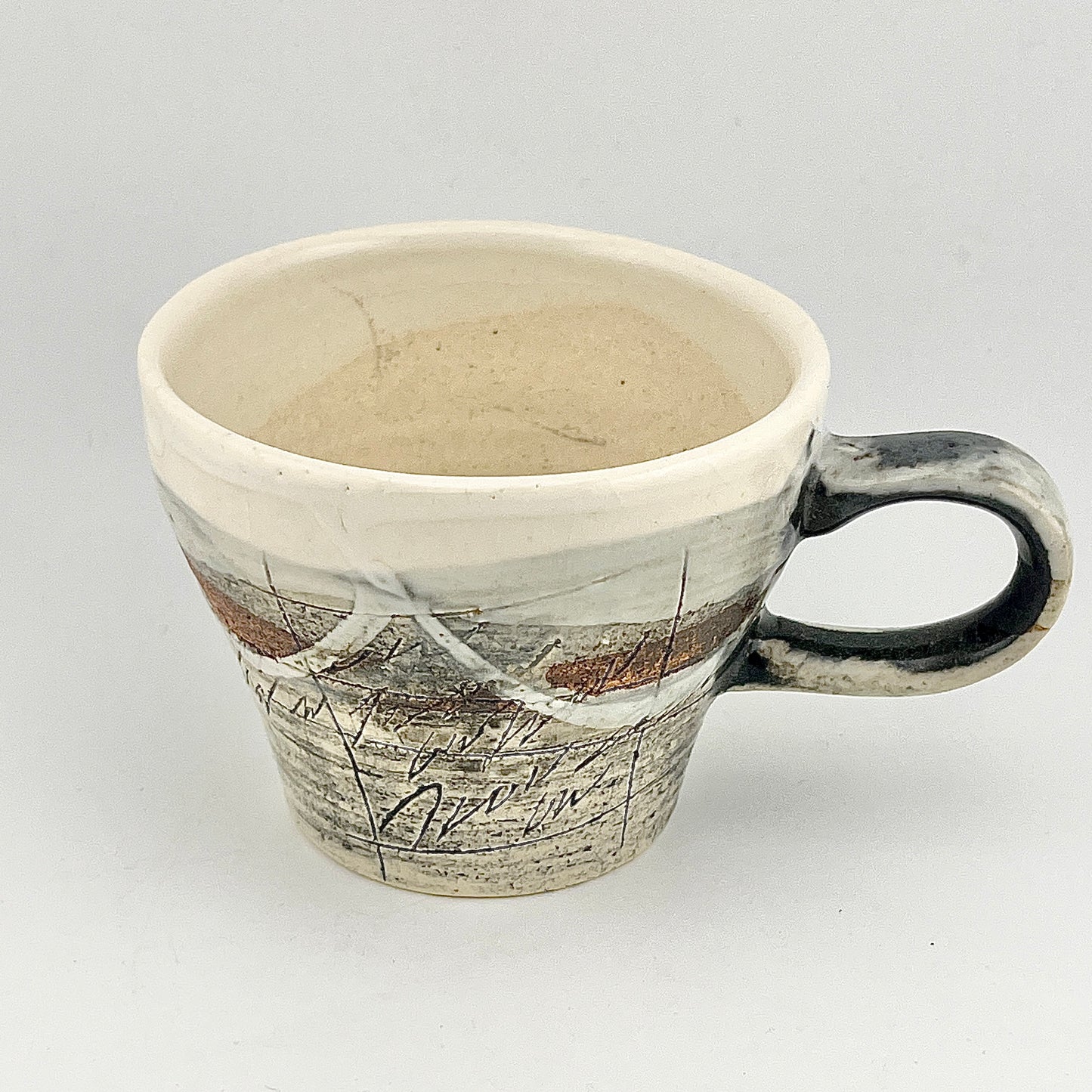 美濃焼　鶴林窯　線刻　カップ＆ソーサー