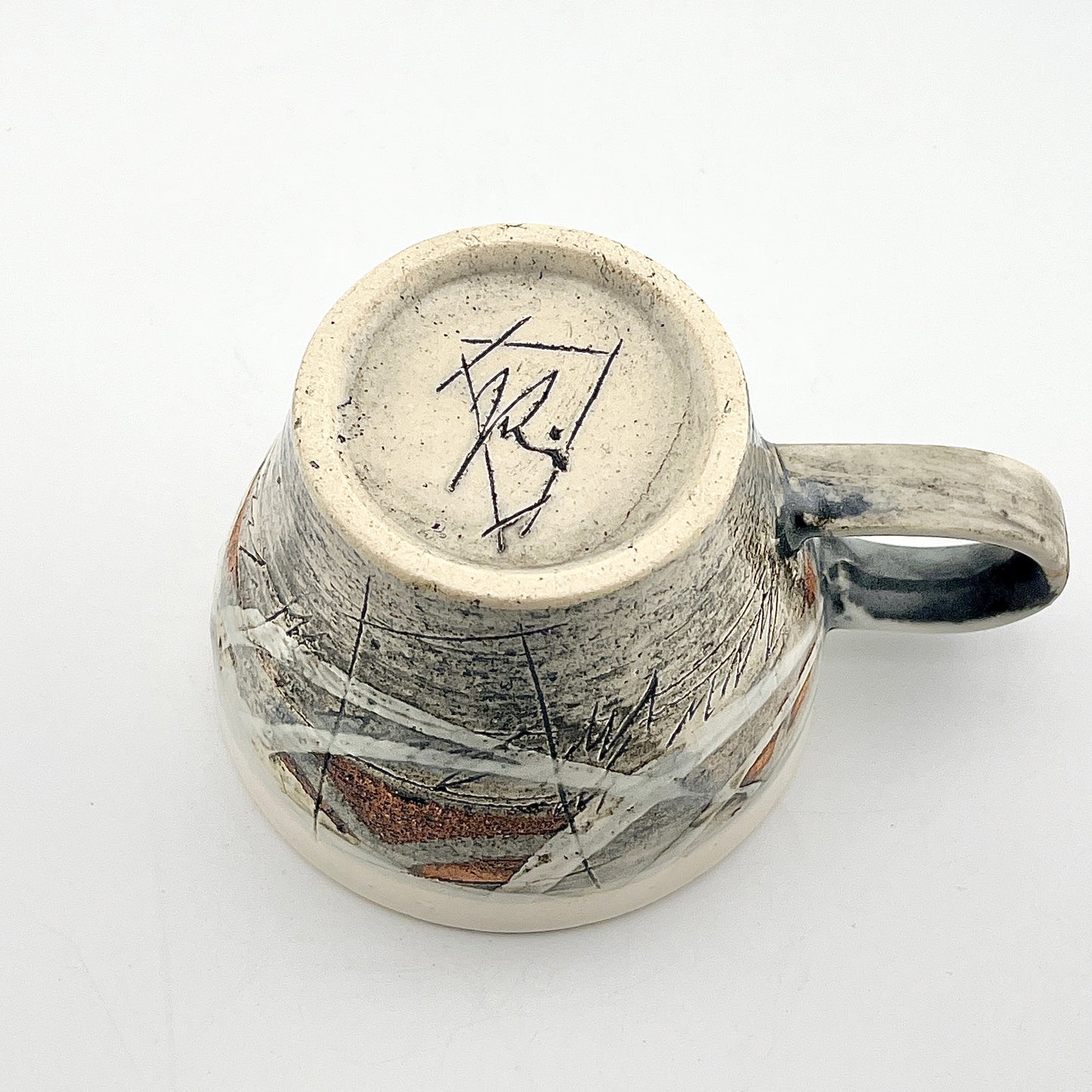 美濃焼　鶴林窯　線刻　カップ＆ソーサー