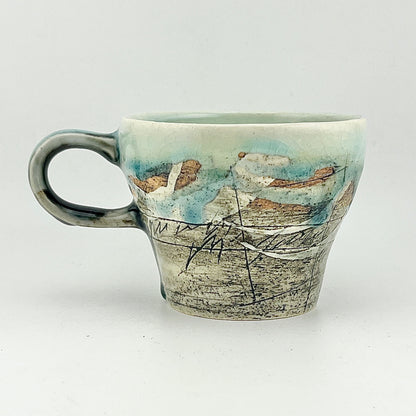 美濃焼　鶴林窯　線刻　カップ＆ソーサー