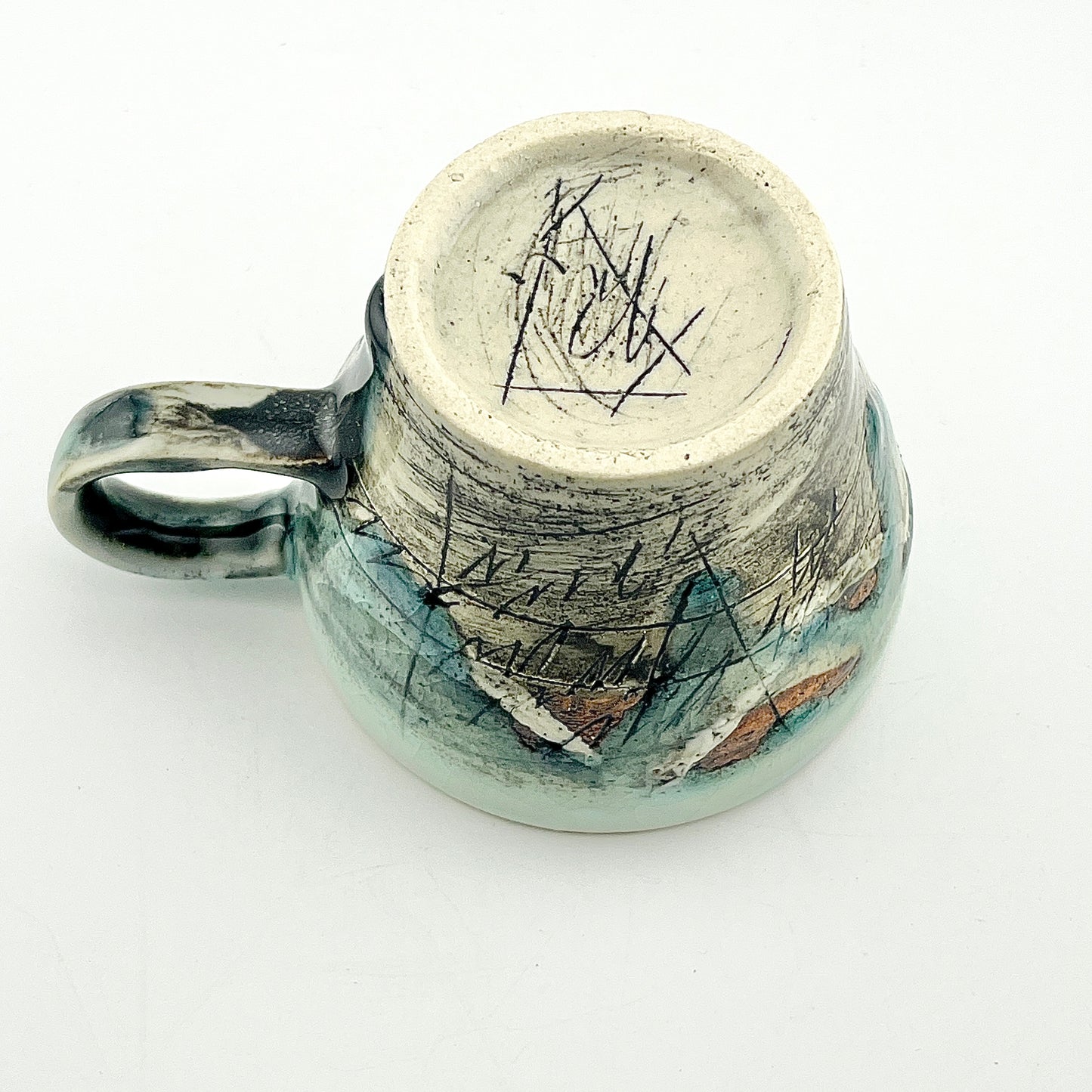 美濃焼　鶴林窯　線刻　カップ＆ソーサー