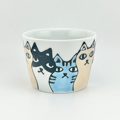 波佐見焼　大新窯　ネコ会議　ミニカップ
