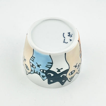 波佐見焼　大新窯　ネコ会議　ミニカップ
