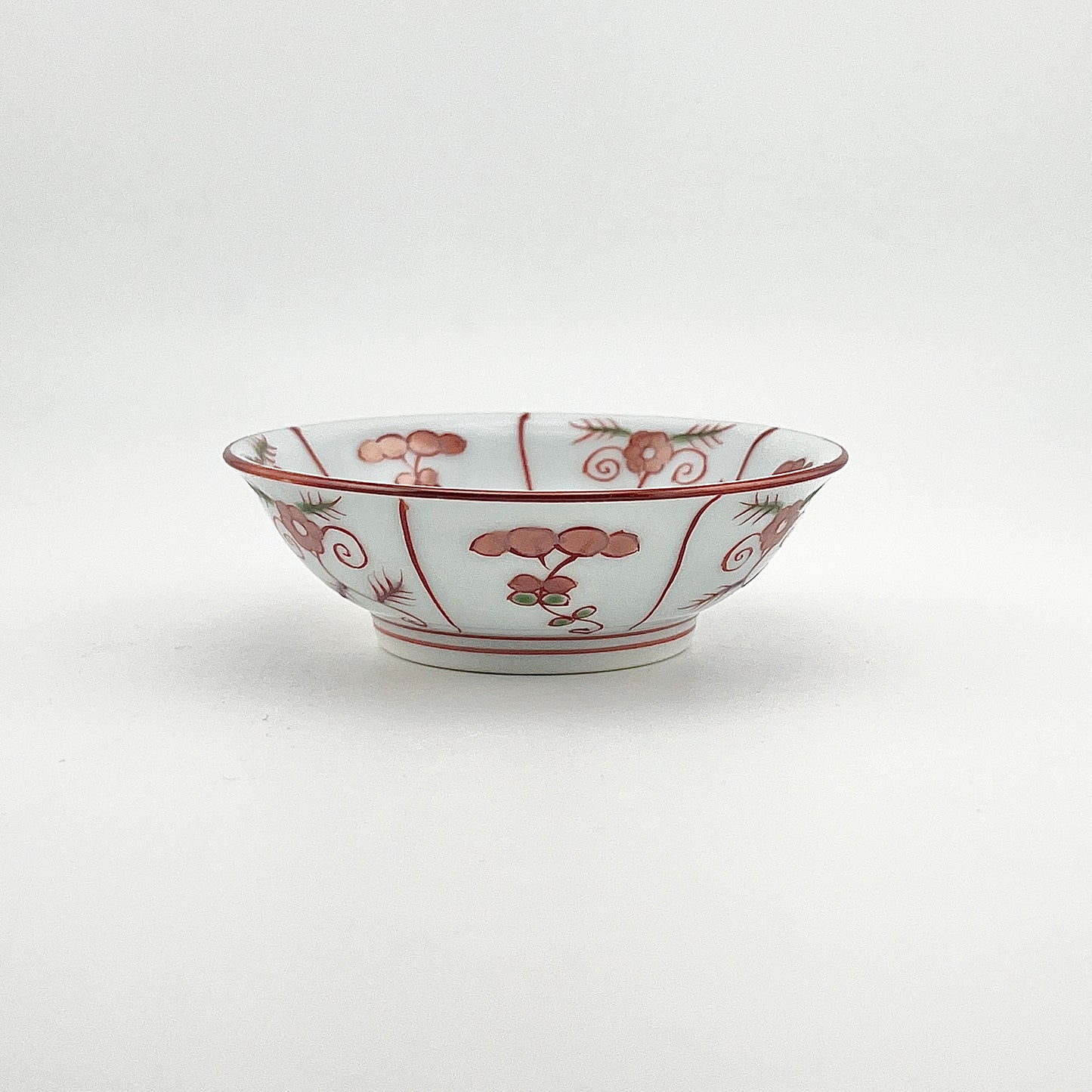 有田焼　源右衛門窯　赤絵なずな紋豆皿