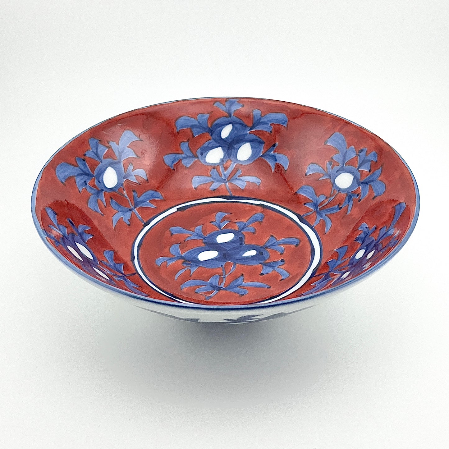 有田焼　源右衛門窯　赤濃牡丹絵(小)鉢