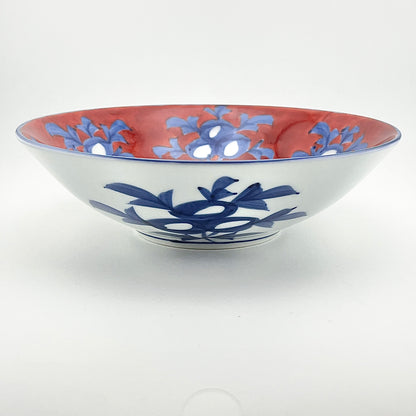 有田焼　源右衛門窯　赤濃牡丹絵(小)鉢