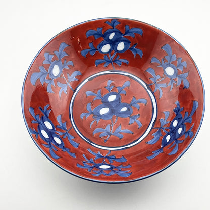有田焼　源右衛門窯　赤濃牡丹絵(小)鉢