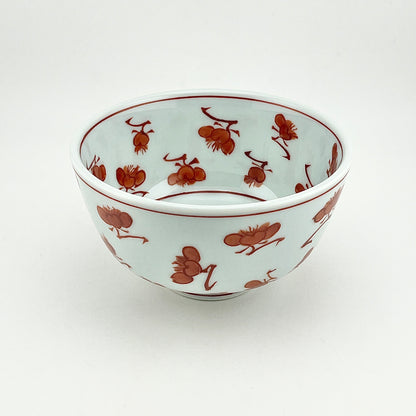 有田焼　源右衛門窯　赤絵梅花飯碗