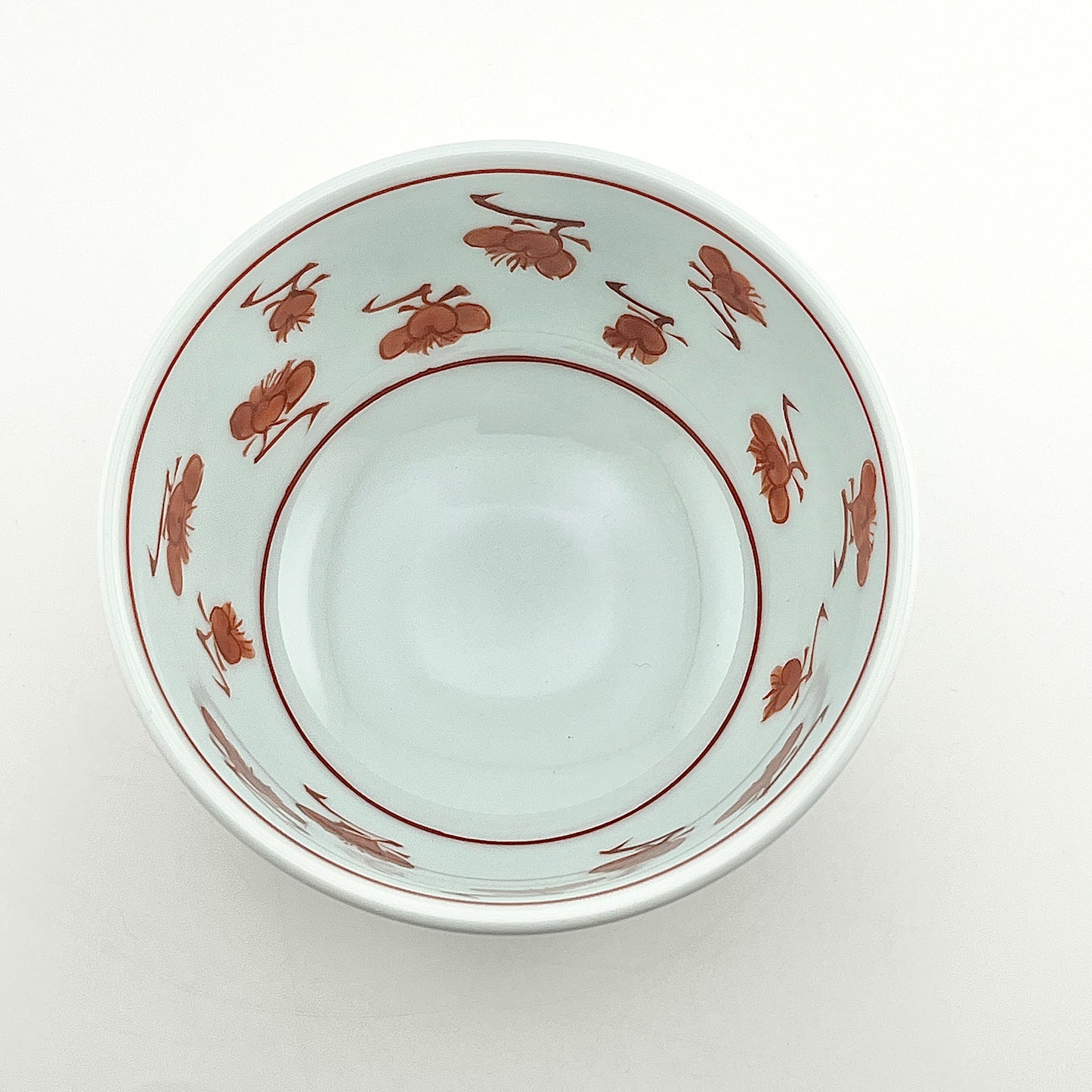 有田焼　源右衛門窯　赤絵梅花飯碗