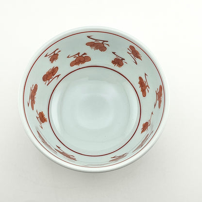 有田焼　源右衛門窯　赤絵梅花飯碗