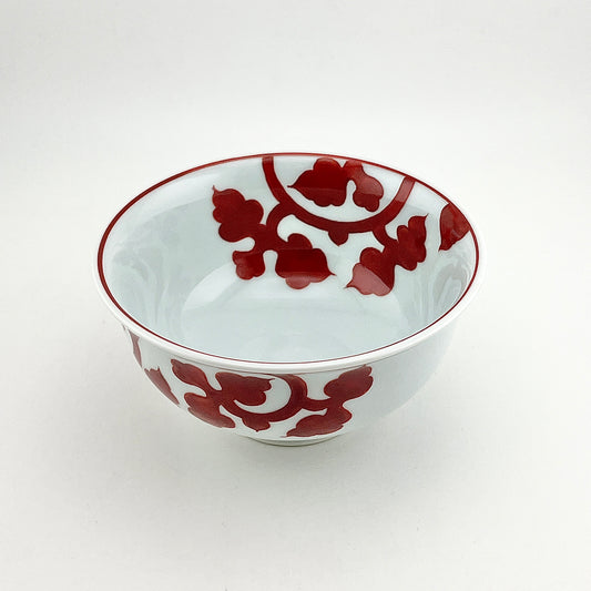 有田焼　源右衛門窯　赤絵唐草文飯碗