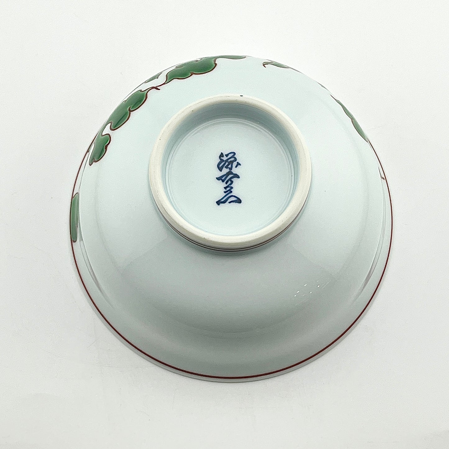 有田焼　源右衛門窯　緑彩唐草文飯碗