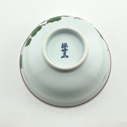 有田焼　源右衛門窯　緑彩唐草文飯碗