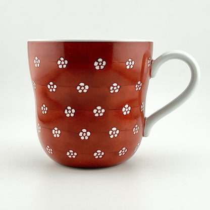 有田焼　源右衛門窯　赤絵梅地紋マグカップ