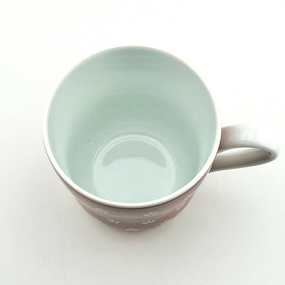 有田焼　源右衛門窯　赤絵梅地紋マグカップ