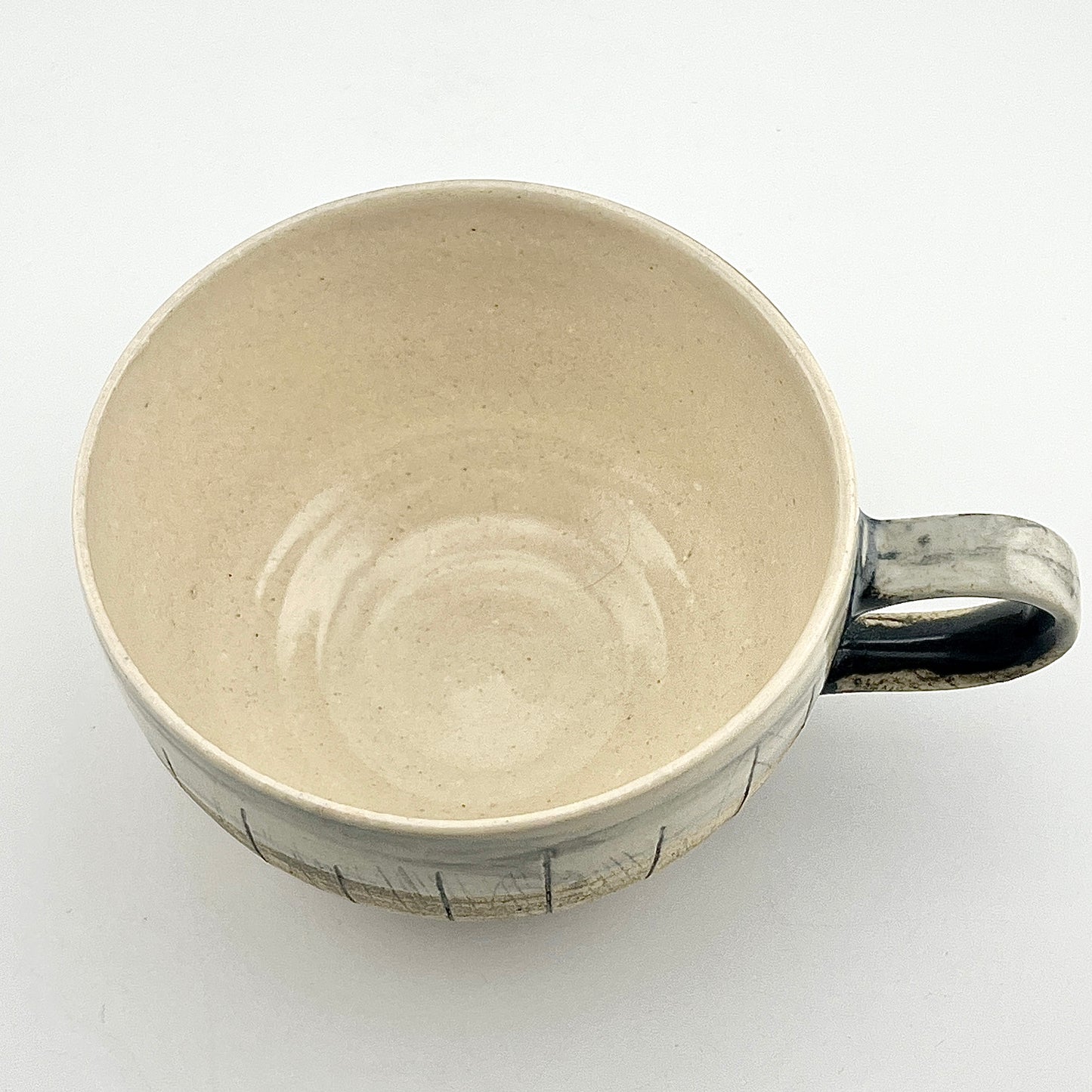 美濃焼　鶴林窯　線刻　スープカップ