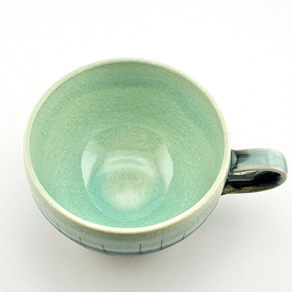 美濃焼　鶴林窯　線刻　スープカップ