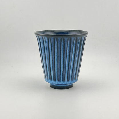 波佐見焼　利左エ門窯　ブルー彫　コップ