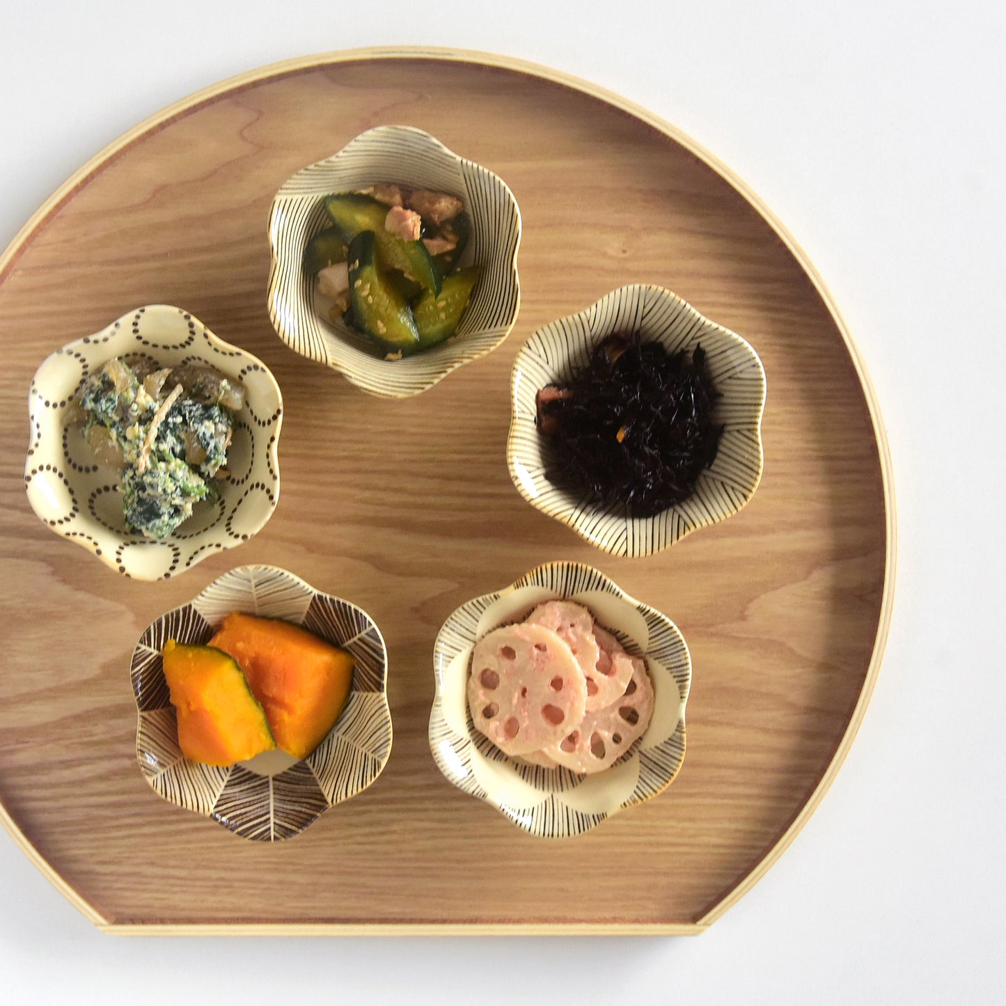 natural69　粉引釉　六方押小付