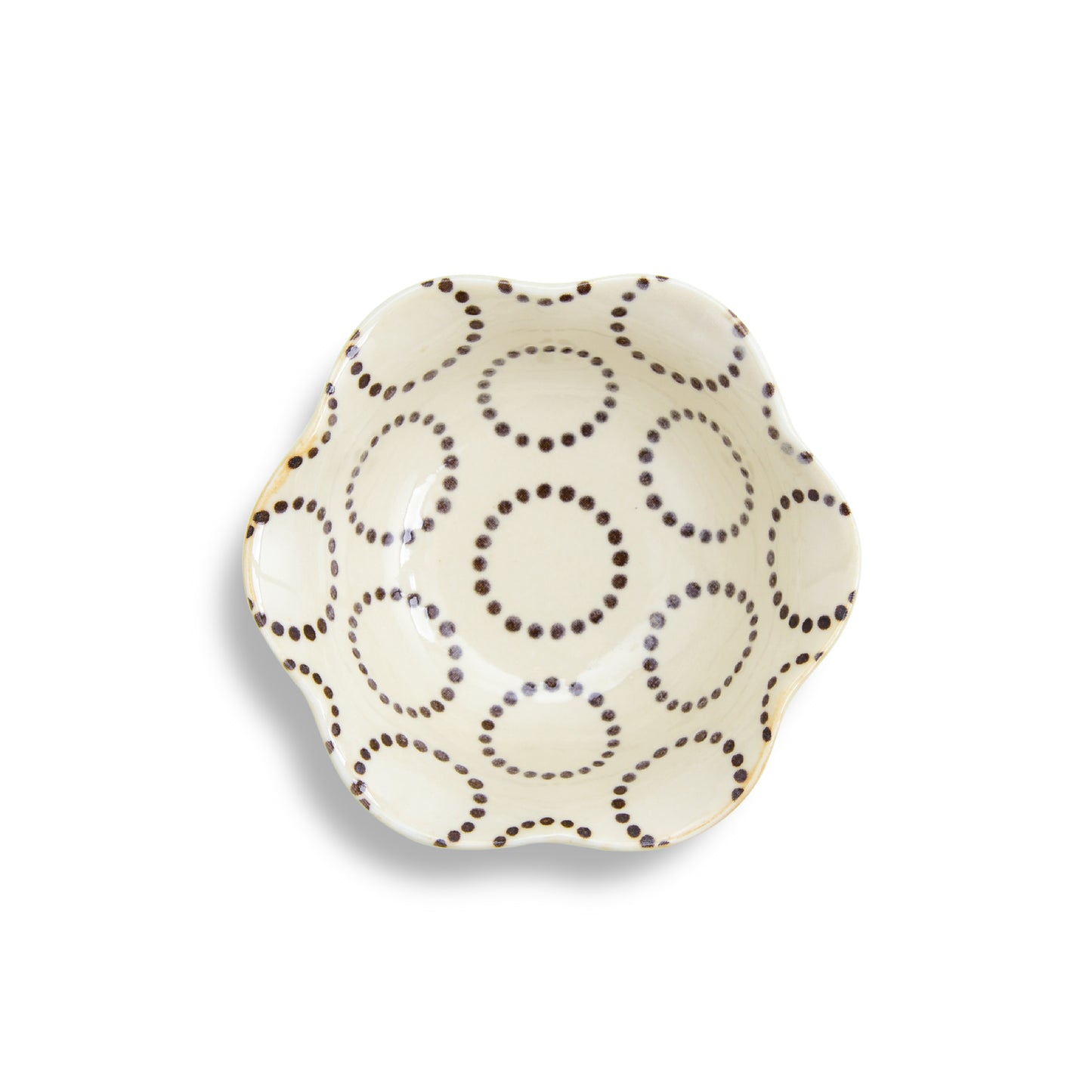 natural69　粉引釉　六方押小付