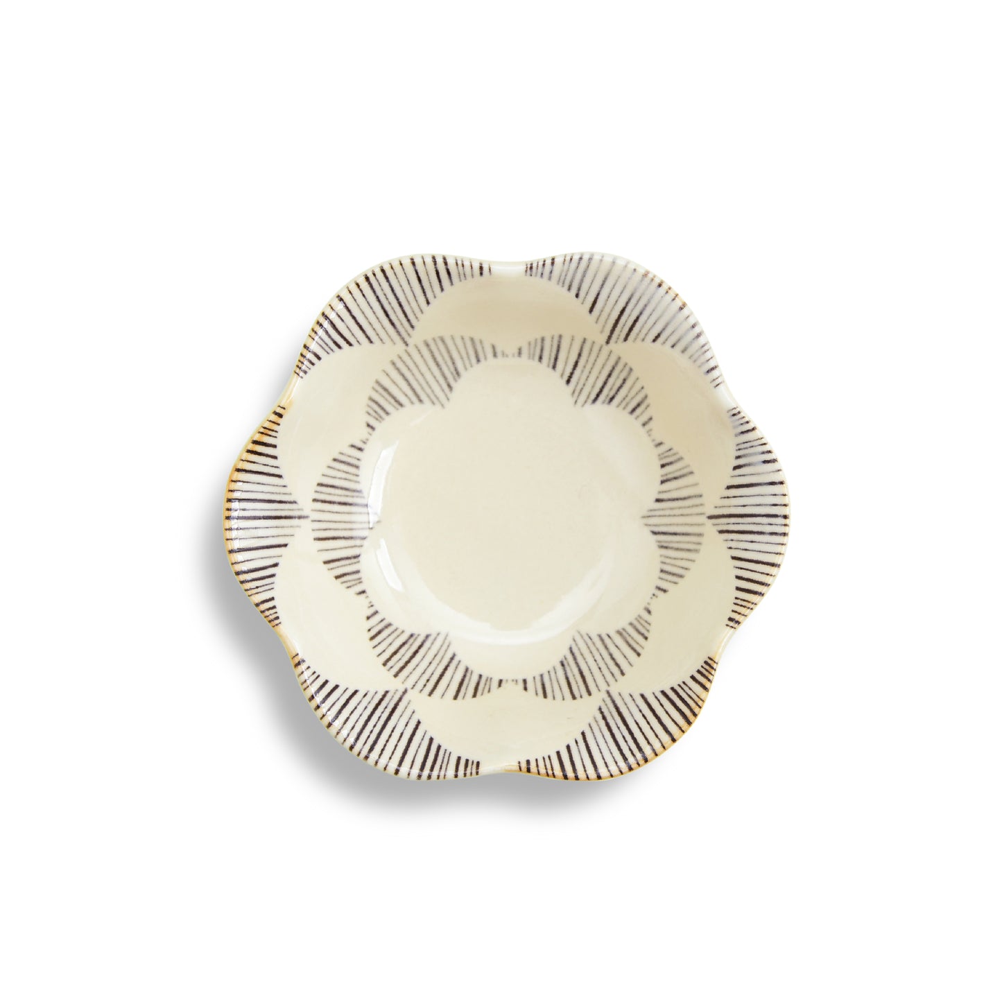 natural69　粉引釉　六方押小付