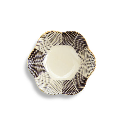 natural69　粉引釉　六方押小付