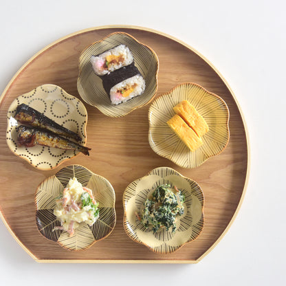 natural69　粉引釉　六方押小皿