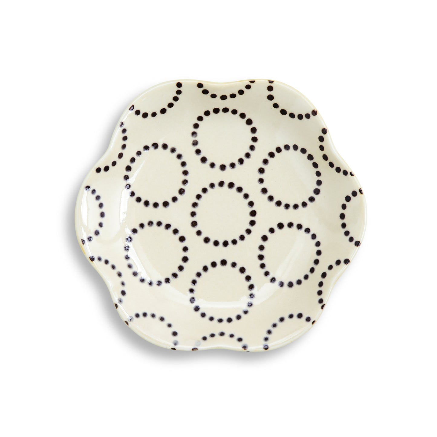 natural69　粉引釉　六方押小皿