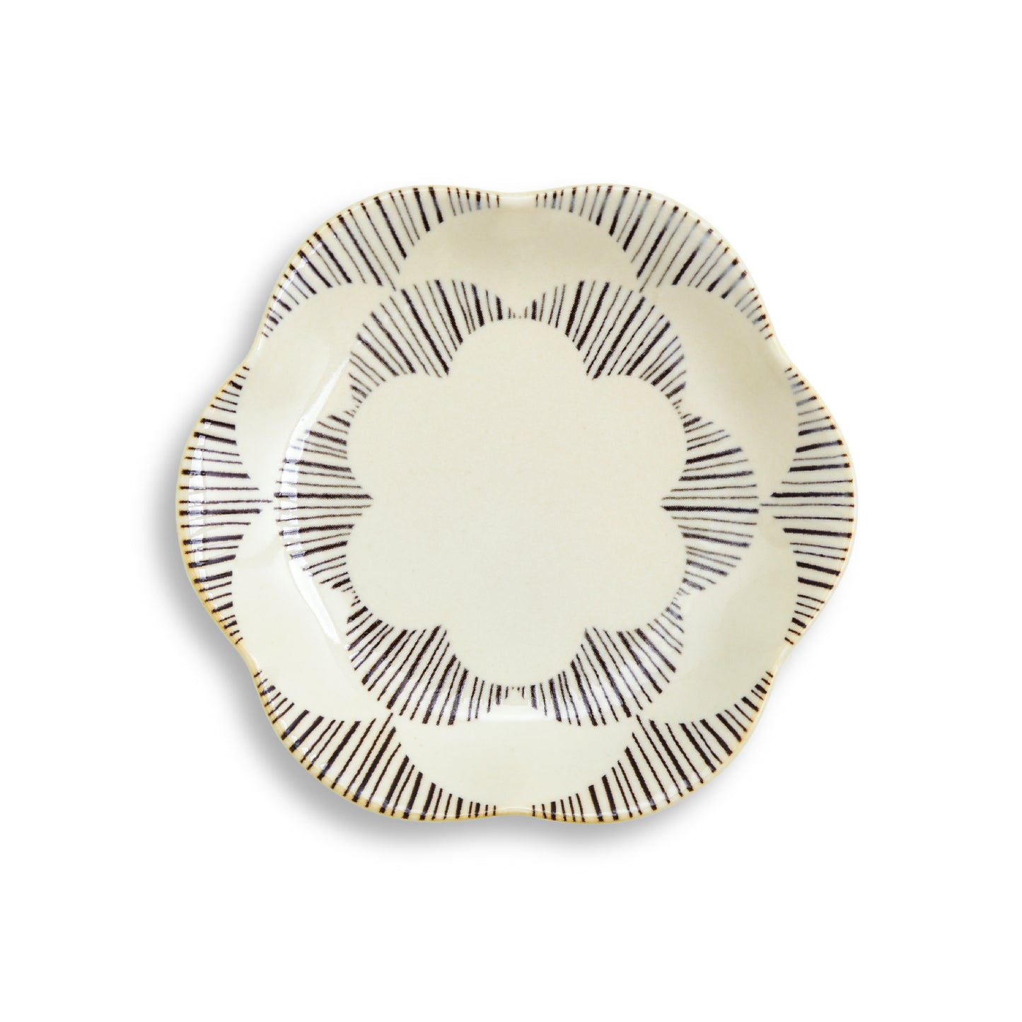 natural69　粉引釉　六方押小皿