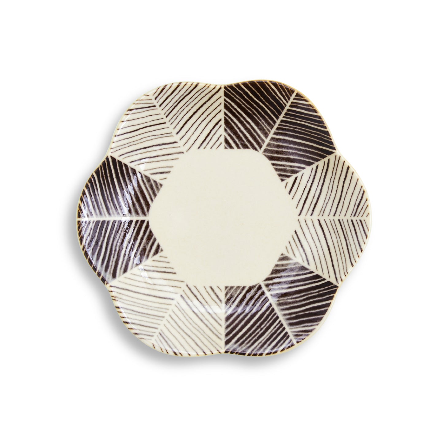 natural69　粉引釉　六方押小皿