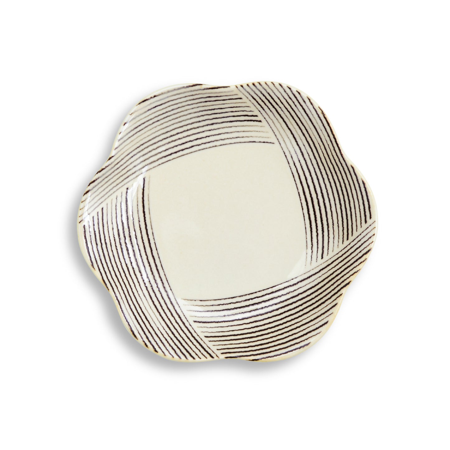 natural69　粉引釉　六方押小皿