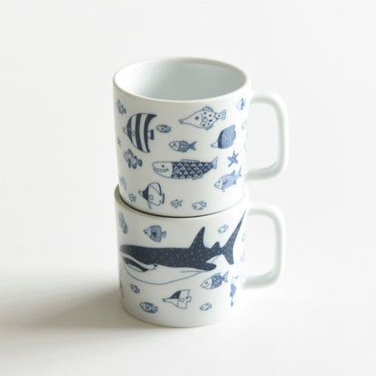 [Hasami ware] [natural69] [Cocomarine] [cocomarine] [Mug cup] 餐具北欧时尚鲸鲨蝠鲼海洋生物水族馆