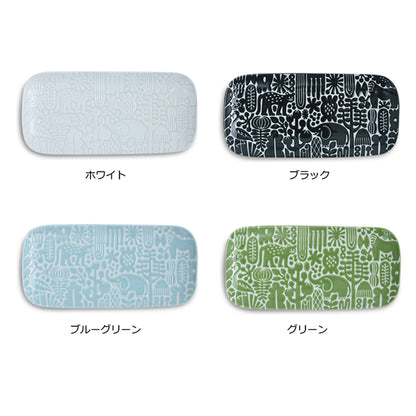 [natural69] [Utopia] [Long Square Plate] Hasami Yaki Long Yaki Plate, Animal, Fashionable, Adult, Colorful, Cute