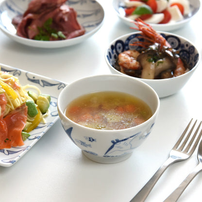 [natural69] [cocomarine] [tea bowl] Hasami ware rice bowl tableware Nordic fashionable fish pattern cocomarine whale shark coral manta