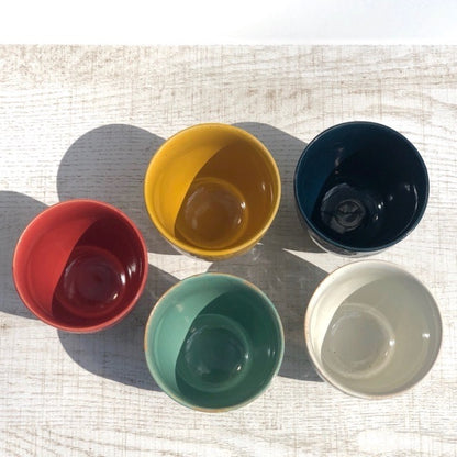 [Hasami Ware] [Aizome Kiln] [Stitch] [Cup] Hasami Ware Teacup Yunomi Fashionable Adult Colorful Cute